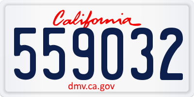 CA license plate 559032