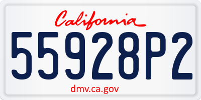 CA license plate 55928P2