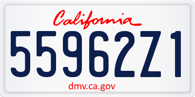 CA license plate 55962Z1