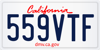 CA license plate 559VTF