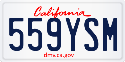 CA license plate 559YSM