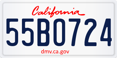 CA license plate 55BO724