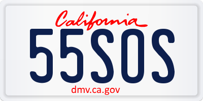 CA license plate 55SOS