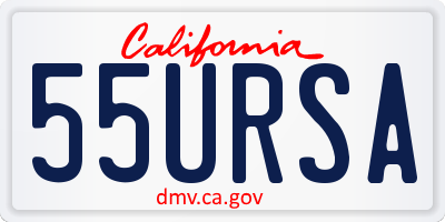 CA license plate 55URSA