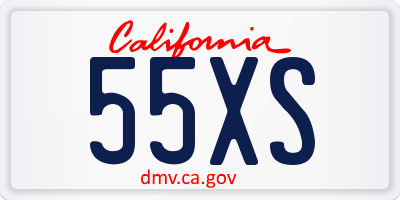 CA license plate 55XS