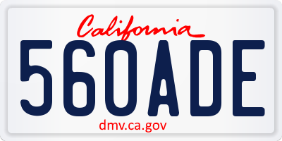 CA license plate 560ADE