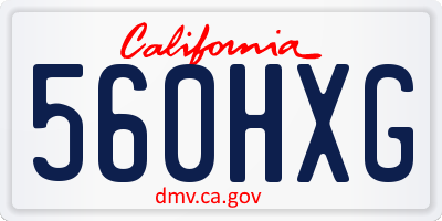 CA license plate 560HXG