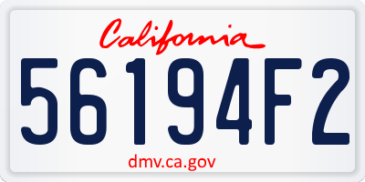 CA license plate 56194F2