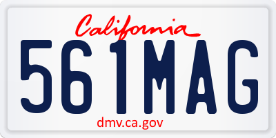 CA license plate 561MAG