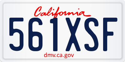 CA license plate 561XSF