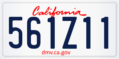 CA license plate 561Z11