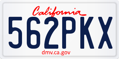 CA license plate 562PKX