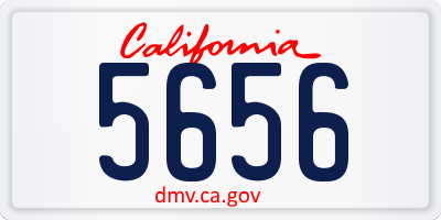 CA license plate 5656