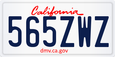 CA license plate 565ZWZ