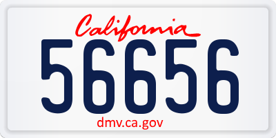 CA license plate 56656