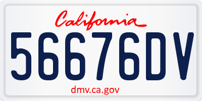 CA license plate 56676DV