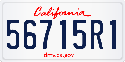 CA license plate 56715R1