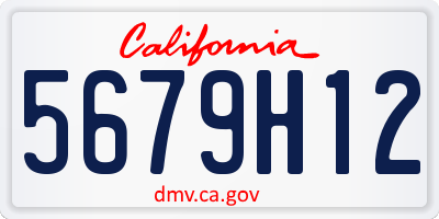 CA license plate 5679H12