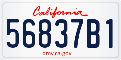 CA license plate 56837B1