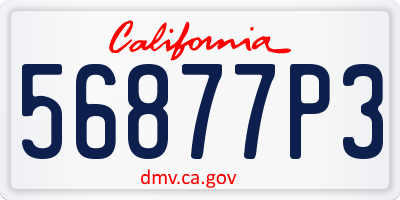 CA license plate 56877P3