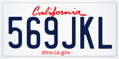 CA license plate 569JKL