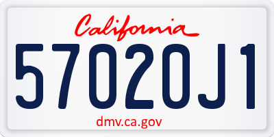 CA license plate 57020J1