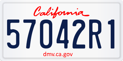 CA license plate 57042R1