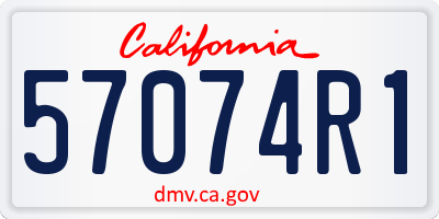 CA license plate 57074R1