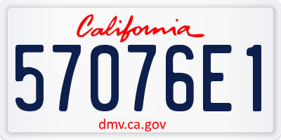 CA license plate 57076E1