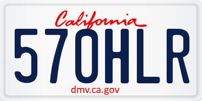 CA license plate 570HLR