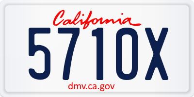 CA license plate 5710X