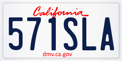 CA license plate 571SLA