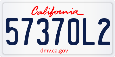 CA license plate 57370L2