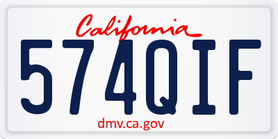 CA license plate 574QIF