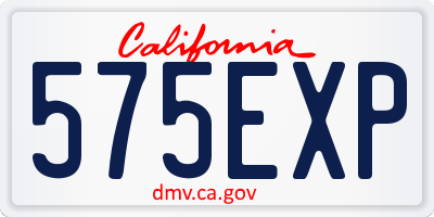 CA license plate 575EXP