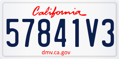 CA license plate 57841V3