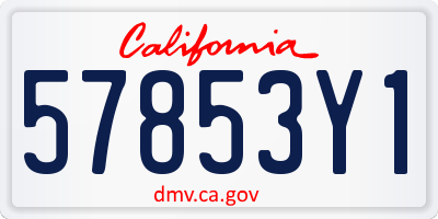 CA license plate 57853Y1