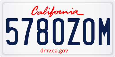 CA license plate 578OZOM