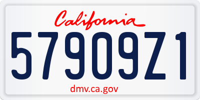 CA license plate 57909Z1