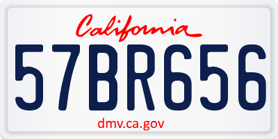 CA license plate 57BR656