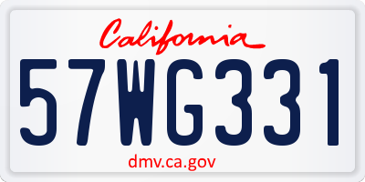 CA license plate 57WG331