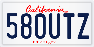 CA license plate 580UTZ