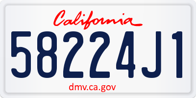 CA license plate 58224J1