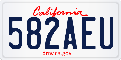 CA license plate 582AEU