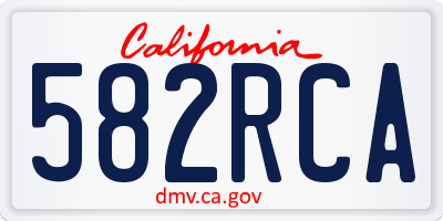 CA license plate 582RCA