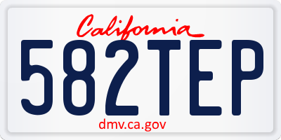 CA license plate 582TEP