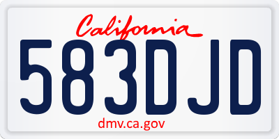 CA license plate 583DJD