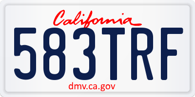 CA license plate 583TRF