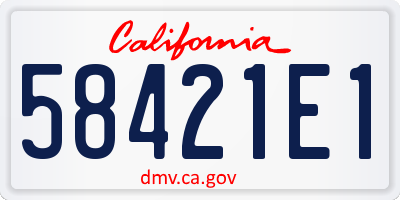 CA license plate 58421E1