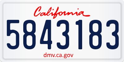 CA license plate 5843183